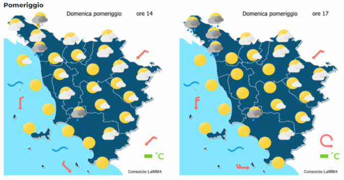 Le previsioni meteo per il pomeriggio di domenica 28 Maggio