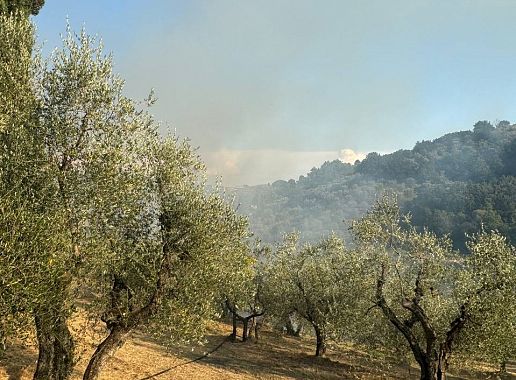 L'incendio a Carmignano